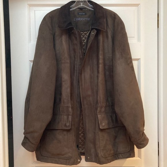 Claiborne Men’s Microsuede Barn jacket in Brown XL - Picture 4 of 9